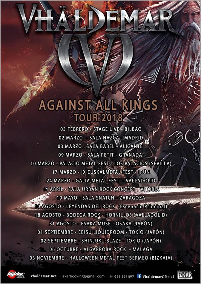 VHÄLDEMAR «Against All Kings Tour 2018» y nuevo video clip