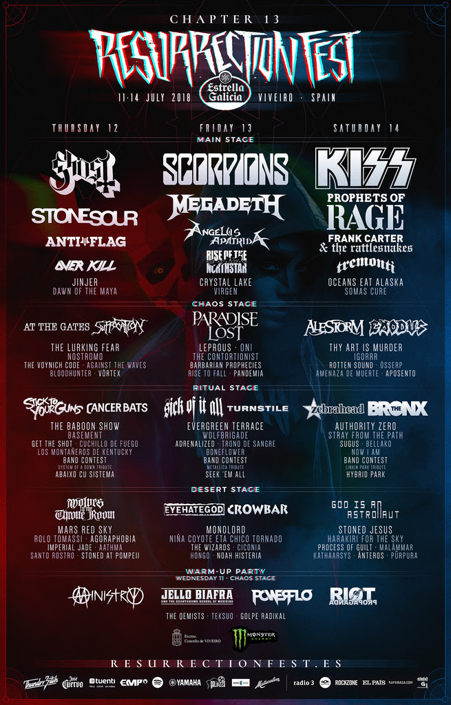 RESURRECTION FEST 2018, cartel completo