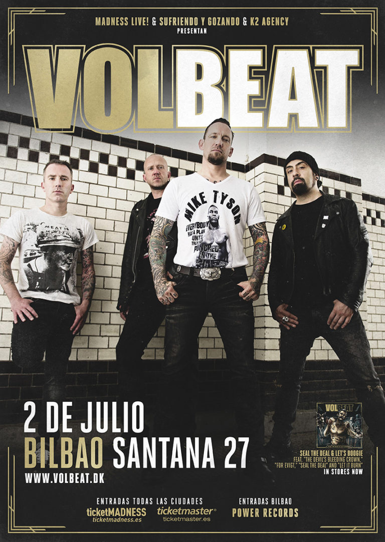VOLBEAT actuarán en Bilbao el 2 de Julio