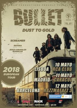 BULLET visitarán Madrid y Barcelona en Mayo