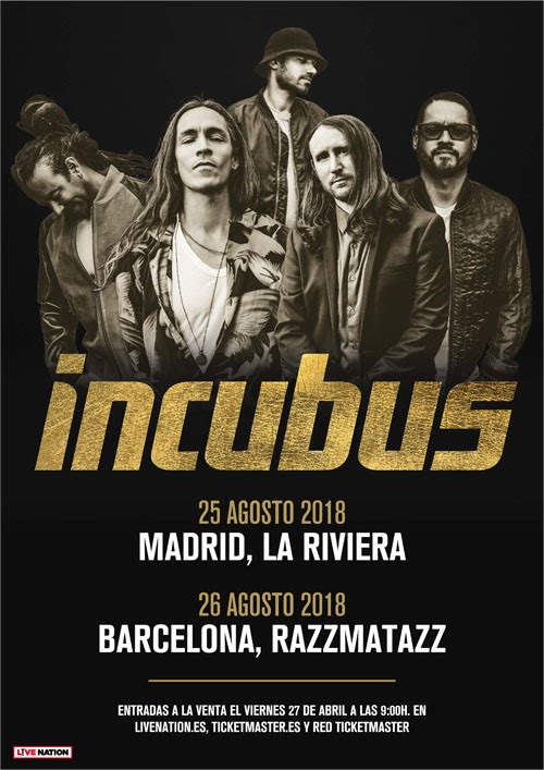 INCUBUS conciertos en Madrid y Barcelona