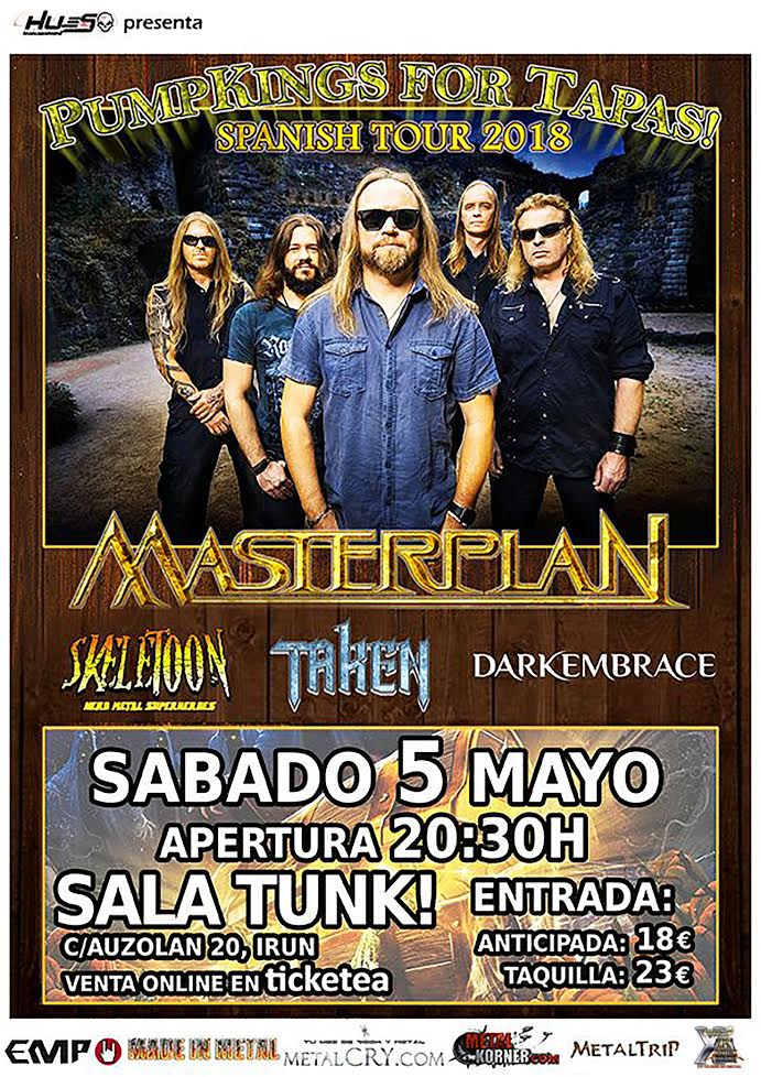 MASTERPLAN decargarán en Irun el Sábado 5 de Mayo