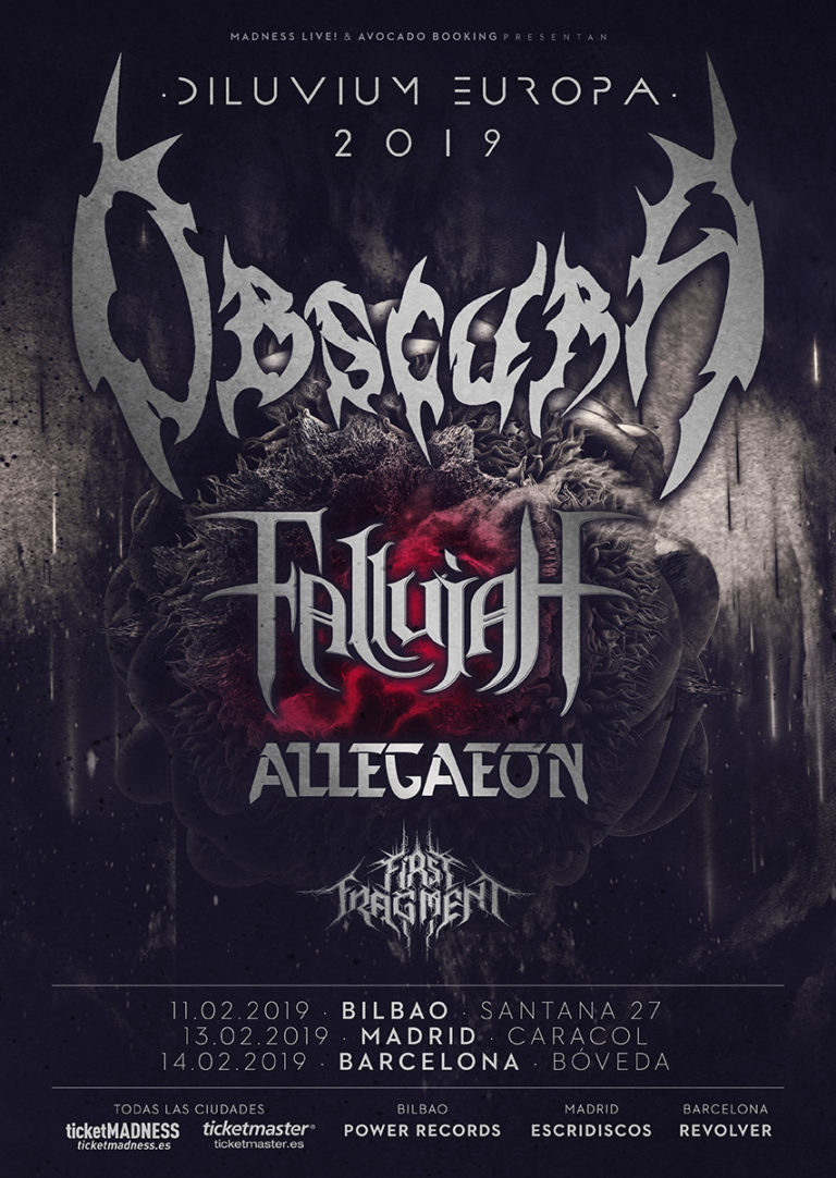 Brutal gira de death metal progresivo con OBSCURA, FALLUJAH, ALLEGAEON y FIRST FRAGEMENT