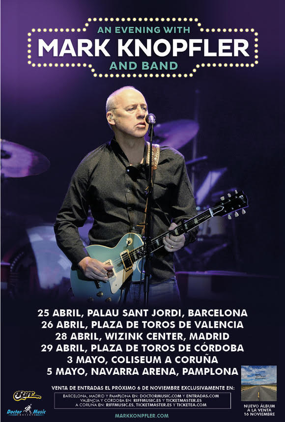 MARK KNOPFLER: Entradas ya a la venta para su concierto en el Navarra Arena