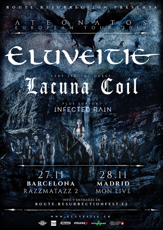 ELUVEITIE actuarán con LACUNA COIL en Noviembre