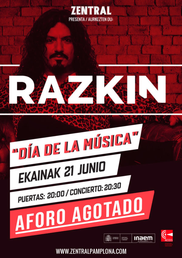 Razkin actuará el Domingo 21 con público en sala Zentral de Pamplona