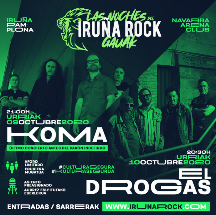 KOMA y EL DROGAS este fin de semana en Pamplona