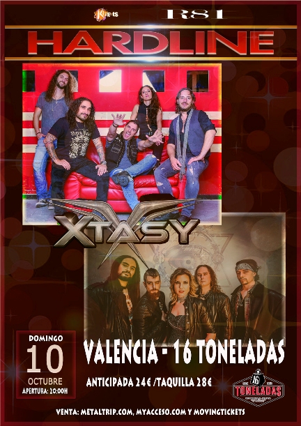 Hardline en Valencia en octubre junto con Xtasy