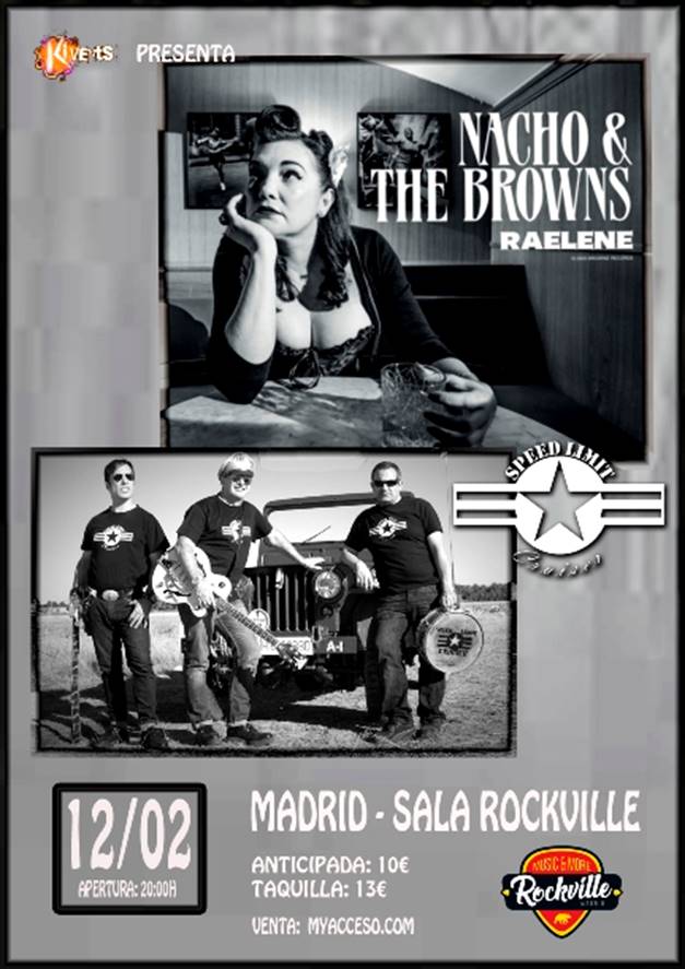 Nacho & The Browns y Speed Limit Cruiser concierto en Sala Rockville