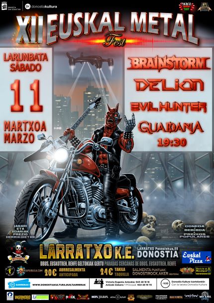 XII EUSKAL METAL FEST el Sábado en Donostia con Brainstorm